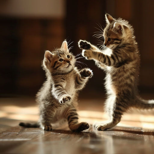 Brown kitten playing