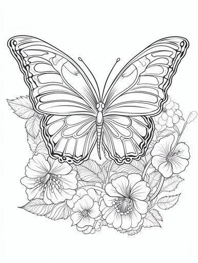 Butterfly Coloring Pages for Adults: Detailed Naturalistic Styles