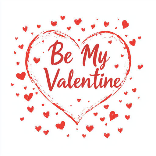 Elegant heart with 'Be My Valentine' in cursive