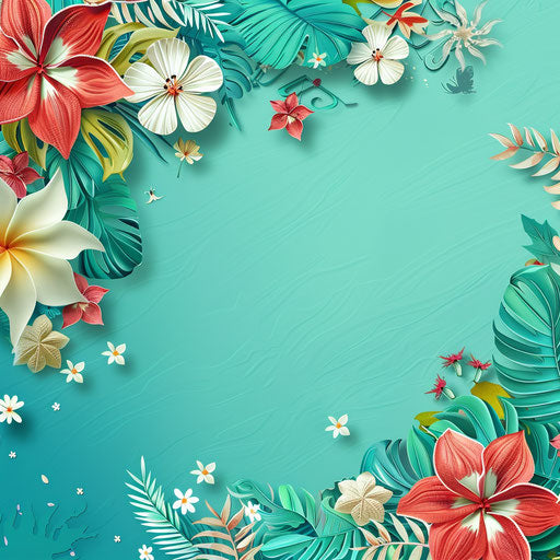 Realistic July clipart on flat, serene aqua background