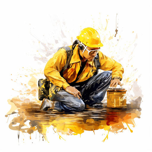 Safety illustration in the style of an oil painting, on white background