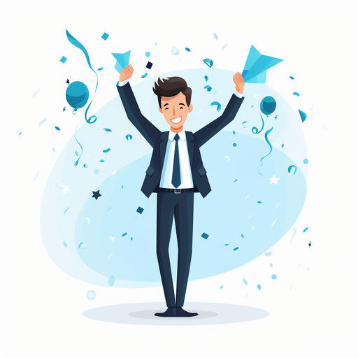 Minimalist congratulations illustration on white background