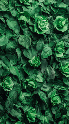 Lush rose field against solid background