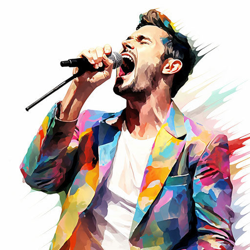 Karaoke clipart in the style of oil painting