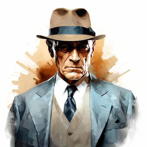 Manager in Oil Painting Style on White Background