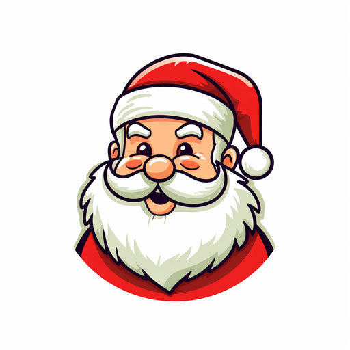 Minimalist Santa Claus clipart on white background