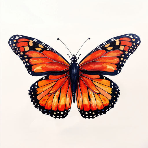 Contemporary monarch butterfly as graphic tattoo design