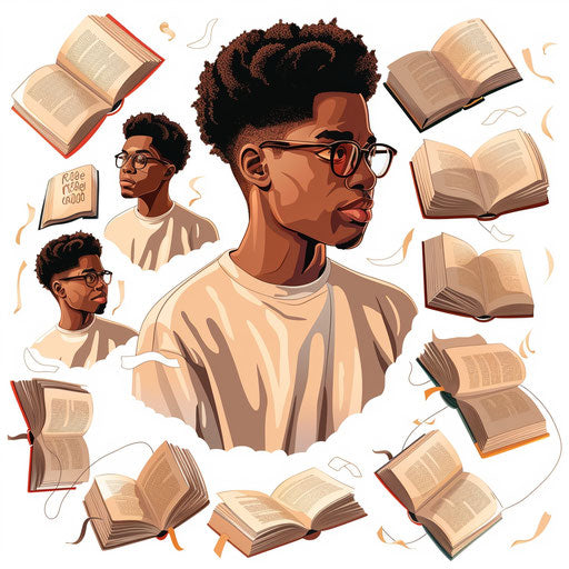 Yearbook clipart in realistic photo style on white background