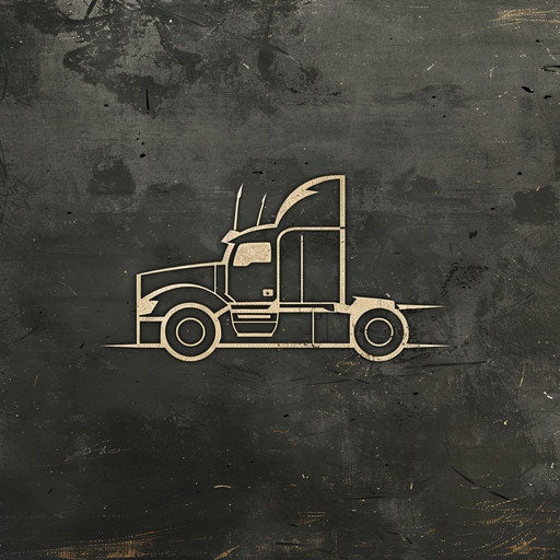 Sophisticated trucking logo with muted palette and textured background