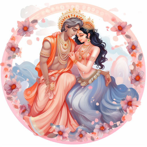 Hindu wedding clipart in Pastel Colors Art style