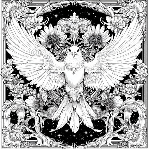 Inspiring phrase surrounded by intricate details, in the style of Edward Julius Detmold, Coloring book page