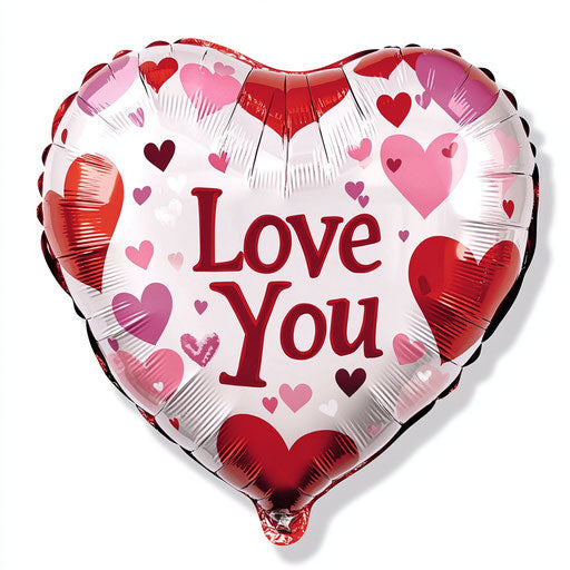 Heart-shaped balloon with words 'I Love You'