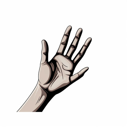 Minimalist hand clipart on white background