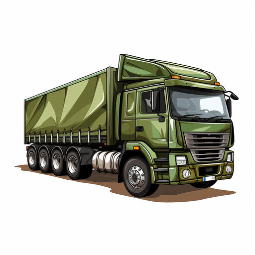 Truck cartoon in the style of Chiaroscuro Art, on white background