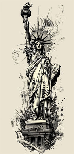 Tattoo of the statue of liberty holding a torch