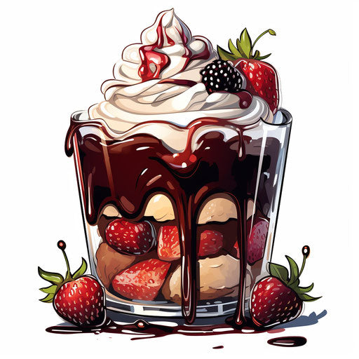 Dessert illustration in the style of chiaroscuro art