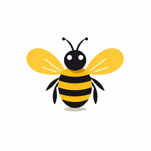 Bee clipart in a Minimalist style, on white background