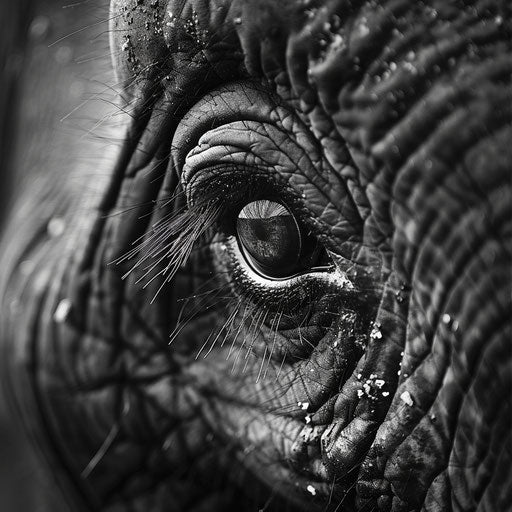 Depth of Wisdom: an elephant's eye framed by its long lashes