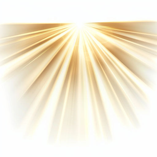 Realistic sunlight on flat white background, high contrast and soft shadows