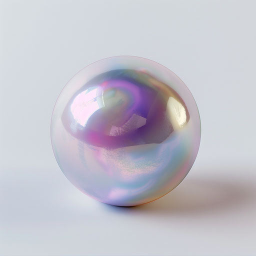 Realistic pearl clipart on flat white background, vibrant colors