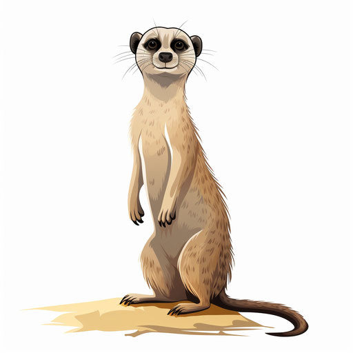 Minimalist style meerkat clipart on white background