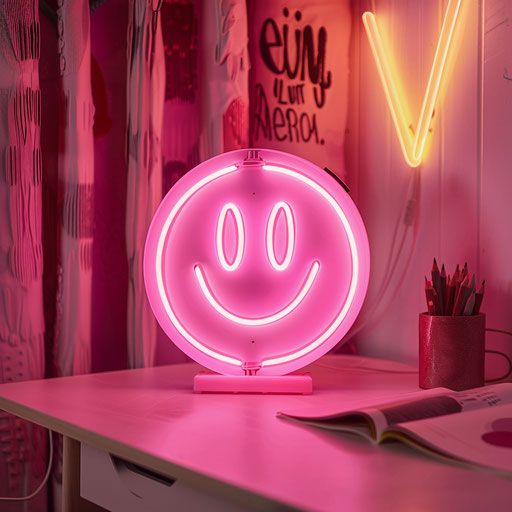 Pink smile on pink aesthetic background