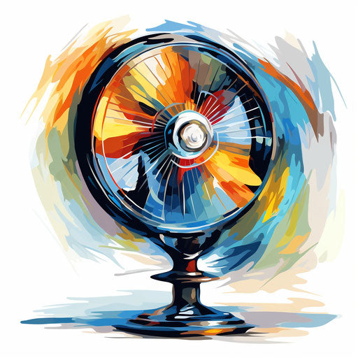 Electric fan in the style of oil painting