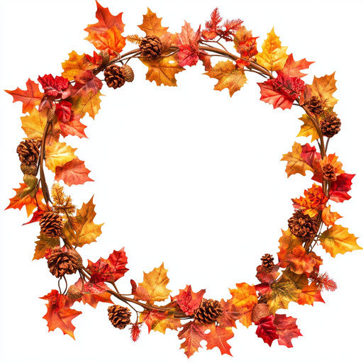 Realistic Autumn Garland clipart, high resolution, isolated