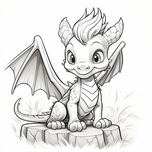 Cute dragon coloring pages for kids, expert draftsmanship