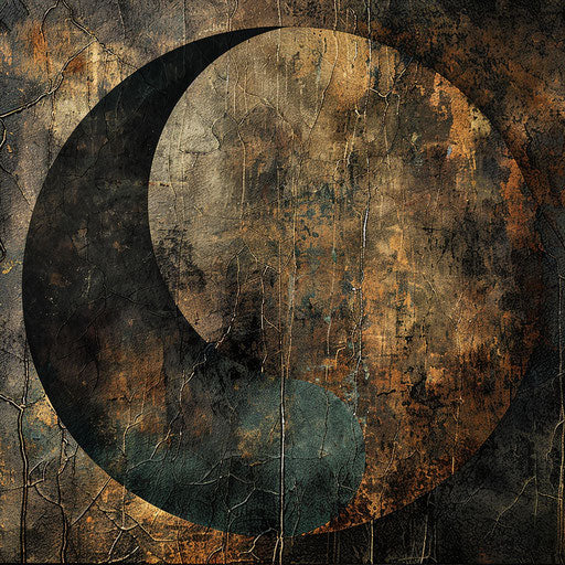 Sophisticated artlogo with a textured background, muted palette