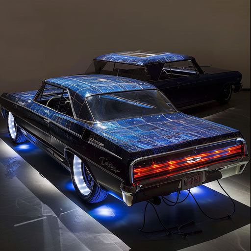 1967 Chevy Bel Air with electric drivetrain and solar panels