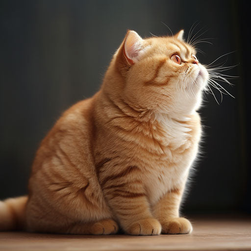 Exotic shorthair cat in profile view