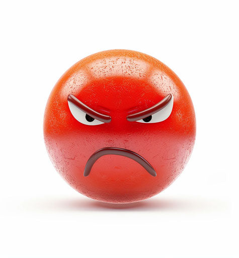 Red emoji displaying anger on white background