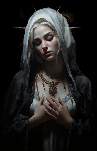 Tattoo of Saint Mary, street art calligraphy style