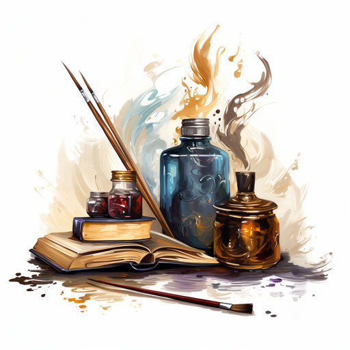 Dictionary in Oil painting style on white background