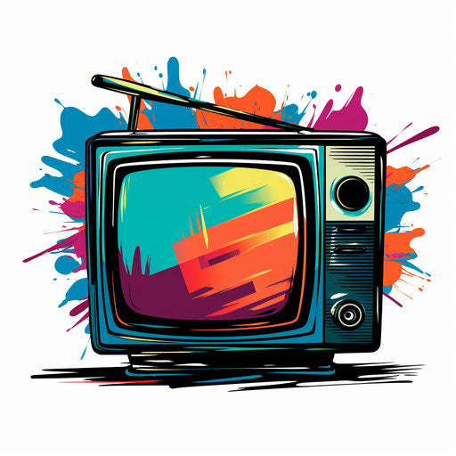 Television clipart in the style of Chiaroscuro Art, on white background