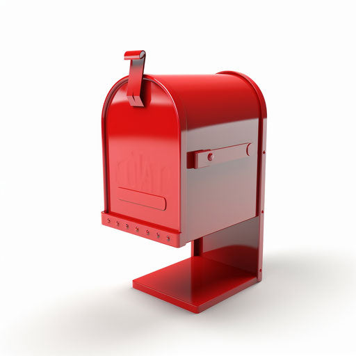 Minimalist style mailbox clipart on white backdrop