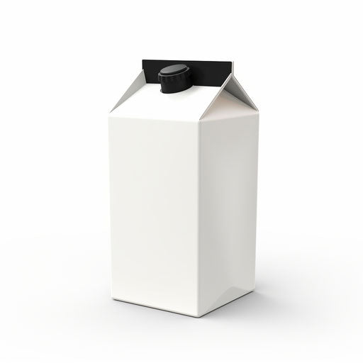 Minimalist milk carton clipart on white background