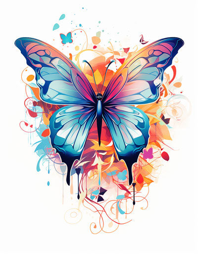 Butterfly tattoo design America fest tattoos moebius style