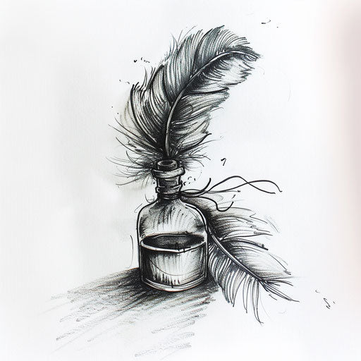 Quill and ink, symbolizing writing legacy in elegant design