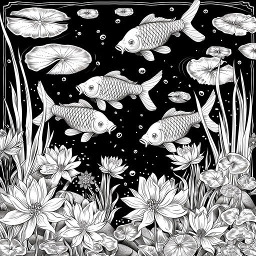 Circular fish in the pond