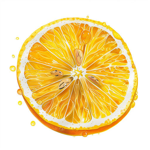 Realistic lemon slice on white background, vibrant colors