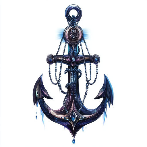 Realistic clipart of anchors, high resolution, no background, isolated