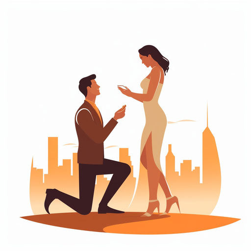 Engagement clipart in the style of Minimalist, on a white background