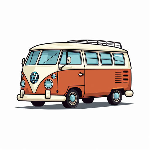 Van clipart in the style of Minimalist, on a white background