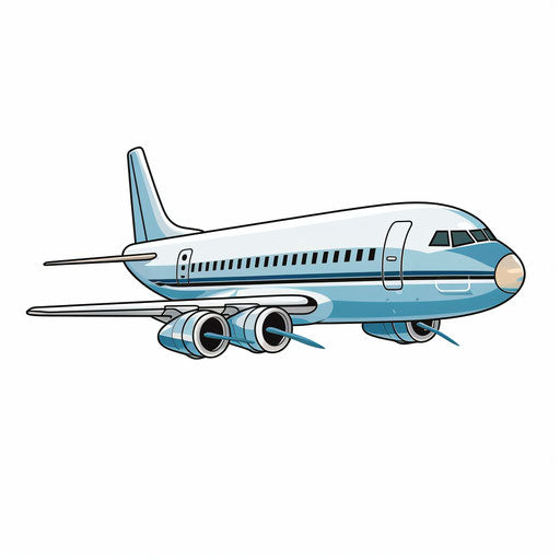 Airplane clipart in the style of Minimalist, on white background