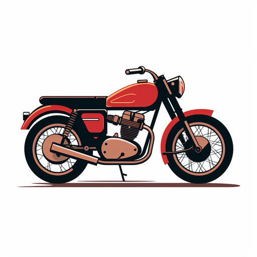 Minimalist style motorcycle illustration on white background