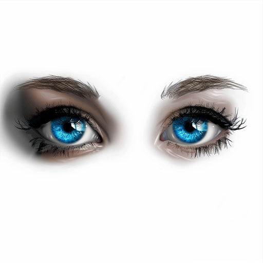 Photo realistic eyes clipart on flat white background