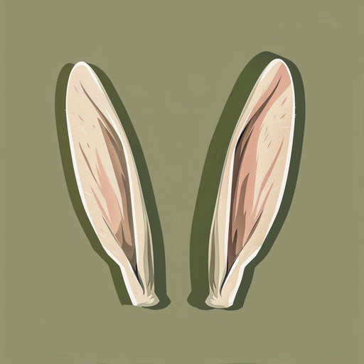 Bunny ears artwork with realistic depiction