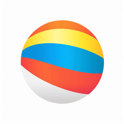 Beach ball clipart in Minimalist style, on white background